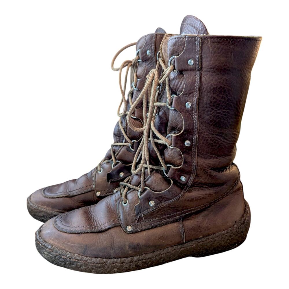 Cabela's Leather Shearling 911907 Lace Up Winter Boots 10